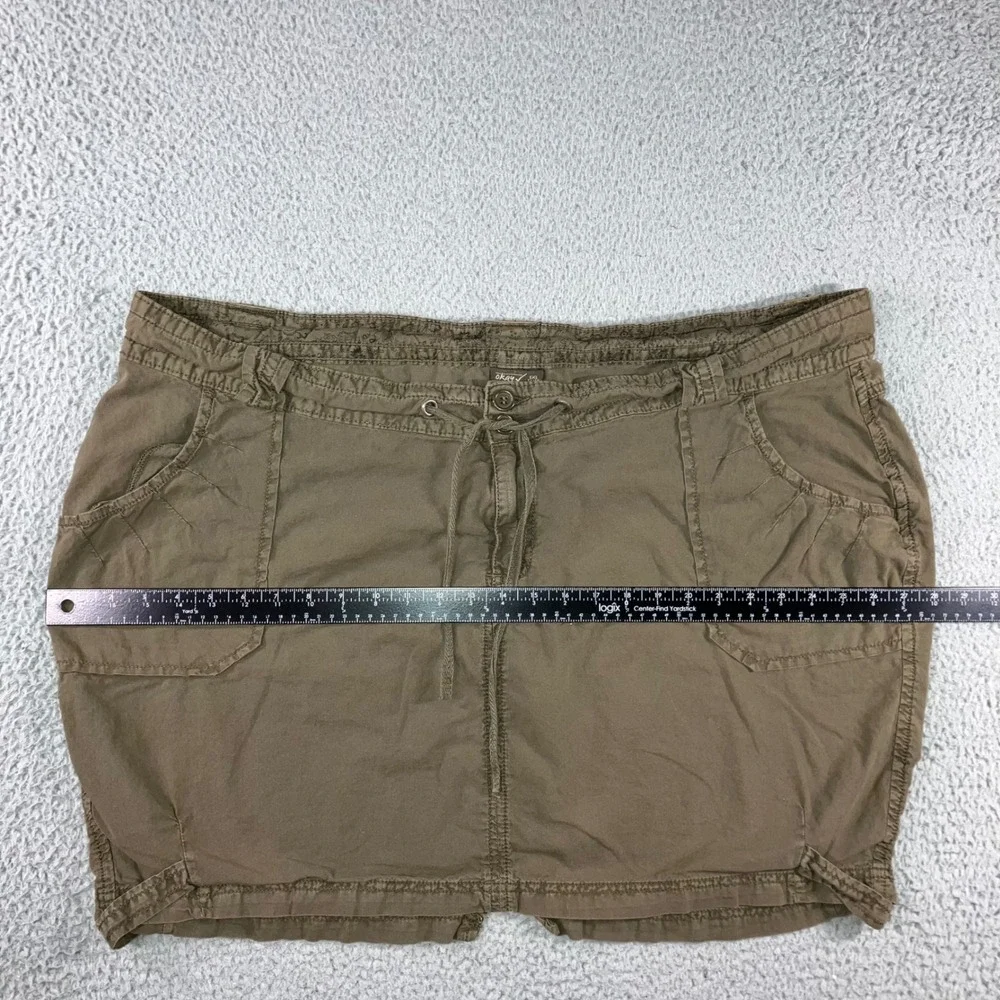 Utility Mini Skirt Women 5XL‎ Olive Drab Drawstring Casual Retro Outdoor y2k